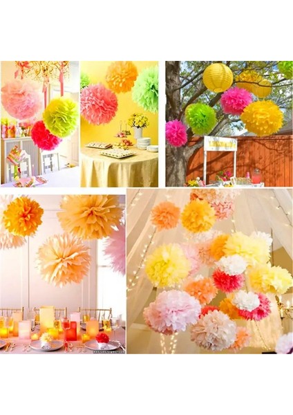 Menekşe 10 cm 4 Inç 5 Adet 6 ''-12'' Doku Kağıt Ponpon Düğün Dekoratif Kağıt Çiçekler Topu Bebek Duş Doğum Günü Partisi Dekorasyon Kağıt Pom Poms (Yurt Dışından)
