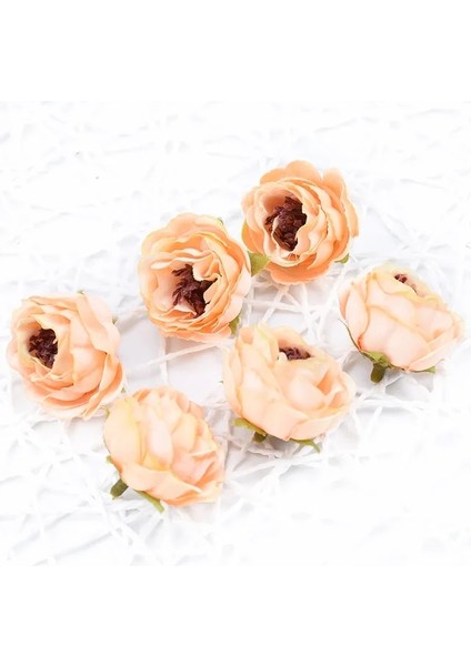 Şampanya 5 Parça 4 cm Ipek Şakayık Kafaları Duvar Sahte Güller Bitkiler Noel Düğün Ev Dekor Diy Hediye Şeker Kutusu Dekorasyon Için Yapay Çiçekler (Yurt Dışından)