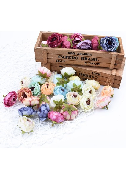 Şampanya 5 Parça 4 cm Ipek Şakayık Kafaları Duvar Sahte Güller Bitkiler Noel Düğün Ev Dekor Diy Hediye Şeker Kutusu Dekorasyon Için Yapay Çiçekler (Yurt Dışından)