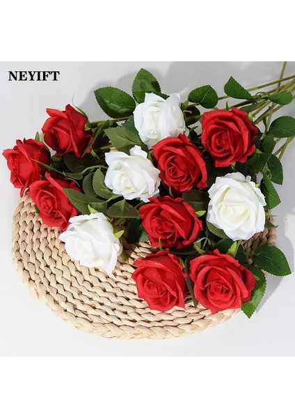 Kırmızı Gül 5 Adet 3/5/10/20 Adet Güller Yapay Çiçekler Gül Çiçek Şube Yapay Kırmızı Güller Gerçekçi Sahte Gül Düğün Ev Dekor Için (Yurt Dışından)