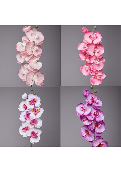 Fuşya 8 Kafaları Yapay Kelebek Orkide Ipek Çiçek 68 cm Sahte Phalaenopsis Düğün Ev Dekorasyon Yapay Çiçekler (Yurt Dışından)