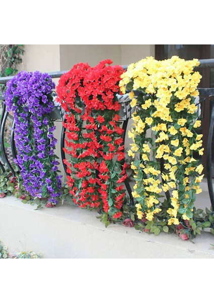 Bir Menekşe Yapay Çiçek Parti Dekorasyon Simüle Çiçek Askılığı Sahte Tificial Menekşe Çiçek Duvar Wisteria Sepeti Asılı Çelenk (Yurt Dışından) fiyatları