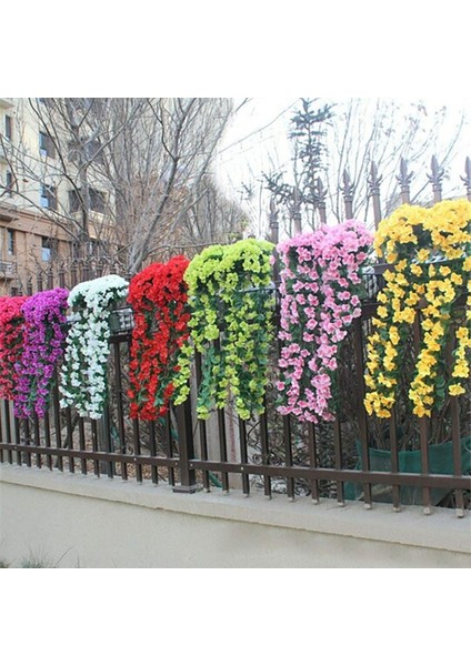 Bir Menekşe Yapay Çiçek Parti Dekorasyon Simüle Çiçek Askılığı Sahte Tificial Menekşe Çiçek Duvar Wisteria Sepeti Asılı Çelenk (Yurt Dışından) modelleri