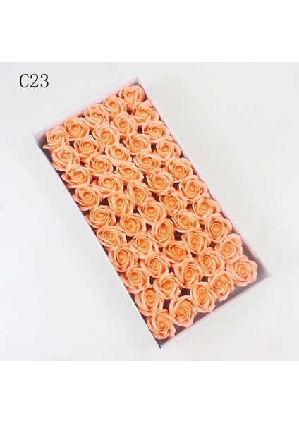 C23 50 Adet/takım Dia 5 cm Banyo Vücut Çiçek Çiçek Sabun Gül Çiçek Kafa Yapay Çiçekler Ev Dekor Düğün Için Sevgililer Günü Hediyesi (Yurt Dışından)