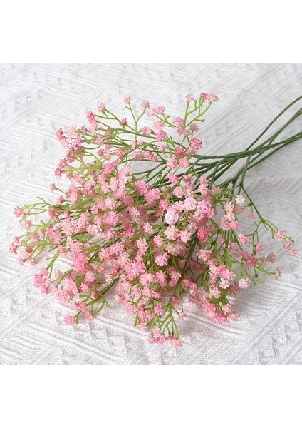 Açık Pembe 3 Demet 90 Kafaları 52 cm Beyaz Yapay Çiçekler Düğün Dıy Buket Dekorasyon Aranjmanı Plastik Bebekler Nefes Sahte Çiçek Ev Dekor (Yurt Dışından)