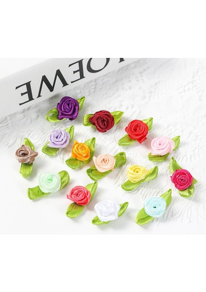 Sarı 100 Adet 50/100 Adet 2 cm Mini Şerit Güller Yaprak Saten Gül Tomurcukları Kumaş Çiçekler Dıy Düğün Zanaat Malzemeleri Şerit Yay-Düğüm Süslemeleri (Yurt Dışından)