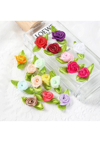 Sarı 100 Adet 50/100 Adet 2 cm Mini Şerit Güller Yaprak Saten Gül Tomurcukları Kumaş Çiçekler Dıy Düğün Zanaat Malzemeleri Şerit Yay-Düğüm Süslemeleri (Yurt Dışından)