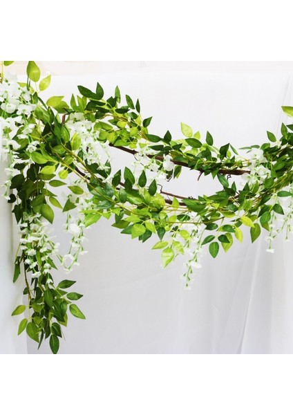230 cm F02 180 cm Sahte Sarmaşık Wisteria Çiçekler Yapay Bitki Vine Garland Odası Bahçe Süslemeleri Düğün Kemer Bebek Duş Çiçek Dekor (Yurt Dışından)