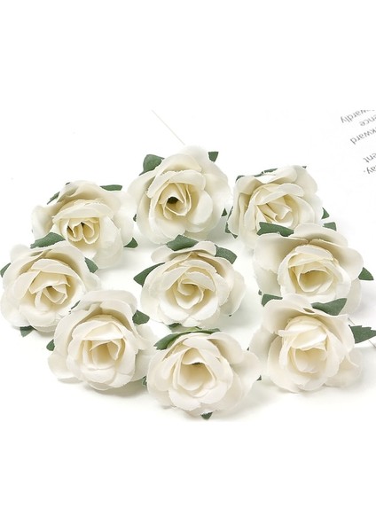 Sütlü Beyaz 10 Adet 10/20/50 Adet 3.5 cm Mini Gül Yapay Çiçekler Ev Dekor Için Kafaları Bahçe Düğün Dekorasyon Sahte Çiçekler Dıy Zanaat Aksesuarları (Yurt Dışından)