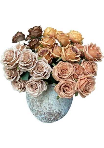 Stil 1 9 Kafa Gül Buketi Yapay Çiçek Düğün Gül Dekor Sahne Ekran Çiçek Hediye Pembe Beyaz Kamelya (Yurt Dışından) fiyatları