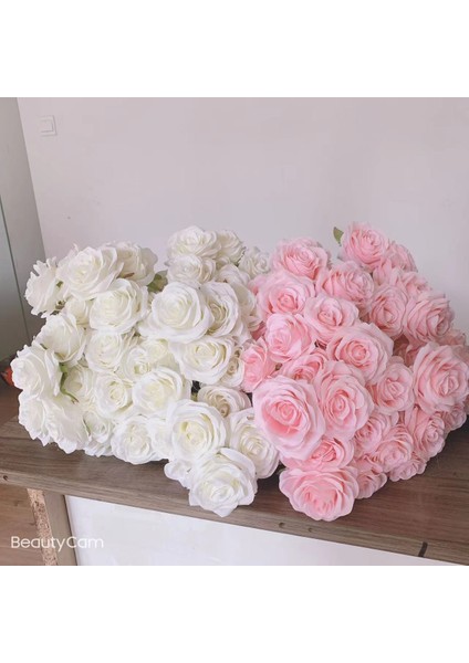 Stil 1 9 Kafa Gül Buketi Yapay Çiçek Düğün Gül Dekor Sahne Ekran Çiçek Hediye Pembe Beyaz Kamelya (Yurt Dışından) indirimleri