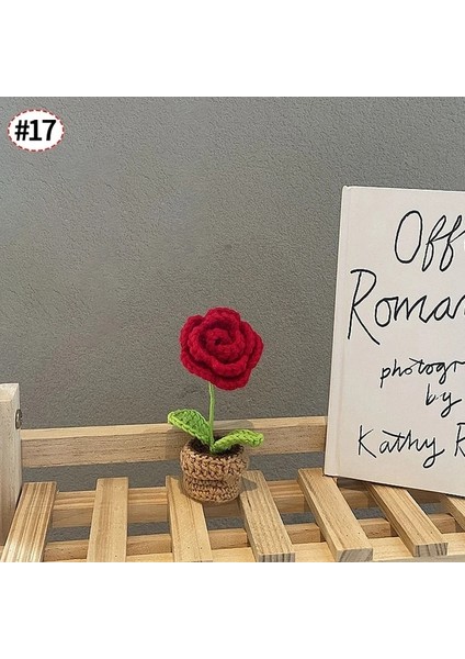 Resim Gösterisi Olarak S17 Tığ Işi Çiçek El Örgüsü Ayçiçeği Lale Tığ Işi Çiçekler El Dokuması Çiçek Masaüstü Süsleme Araba Ev Dekorasyon Öğretmenler Günü Hediyeleri Flores (Yurt Dışından)