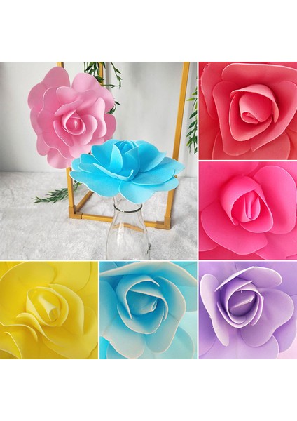 Açık Pembe 20 cm Simülasyon Pe Köpük Düz Tabanlı Dev Gül Çiçek Duvar Düğün Arka Plan Dıy Parti Sahte Çiçek Dekorasyon Ev Sahte Flore Kafaları (Yurt Dışından) indirimleri