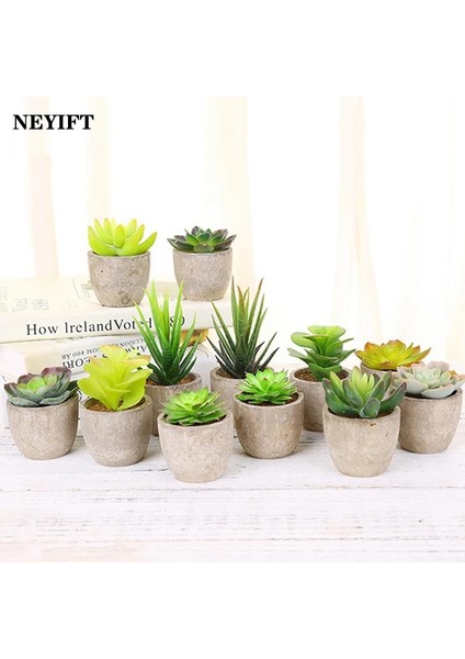 Stil 8 Plastik Yapay Etli Bitkiler Sahte Dekoratif Top Bitkiler Simülasyon Mini Mini Yapay Bonsai Ev Dekor Için (Yurt Dışından)