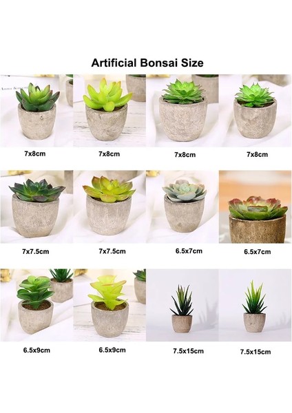 Stil 8 Plastik Yapay Etli Bitkiler Sahte Dekoratif Top Bitkiler Simülasyon Mini Mini Yapay Bonsai Ev Dekor Için (Yurt Dışından)