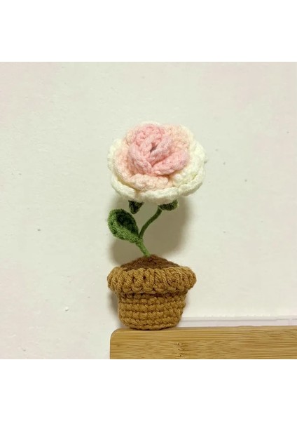 Ayçiçeği El Örgü Saksı Bitkileri El Dokuması Gül Ayçiçeği Lale Tığ Çiçek Oto Iç Aksesuarları Araba Dekorasyon Süs (Yurt Dışından) indirimleri