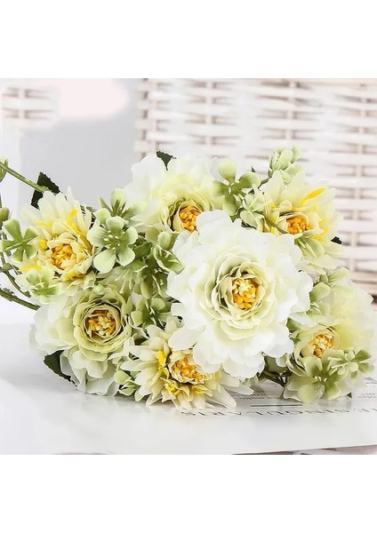 Stil 6 1 Buket Kamelya Yapay Şakayık Gül Çiçek Ipek Sahte Flores Düğün Çiçek Dıy Ev Bahçe Partisi Dekorasyon (Yurt Dışından)