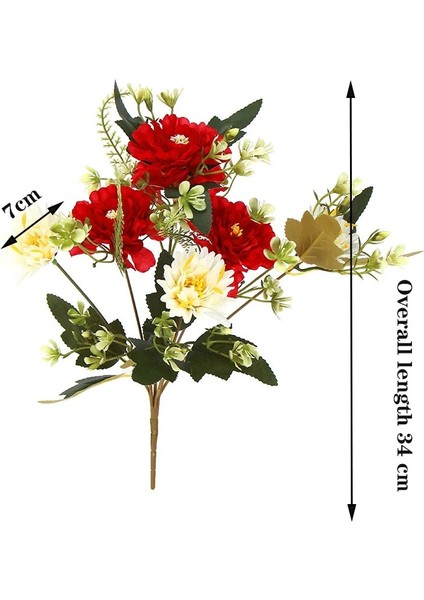 Stil 6 1 Buket Kamelya Yapay Şakayık Gül Çiçek Ipek Sahte Flores Düğün Çiçek Dıy Ev Bahçe Partisi Dekorasyon (Yurt Dışından)