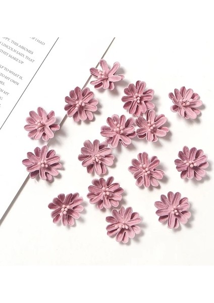 Pembe 50 Adet Mini Yapay Çiçek Papatya Kafası Düğün Ev Dekor Diy Giyim Headdress El Sanatları Aksesuarları Noel Partisi Dekorasyon Çiçek (Yurt Dışından)