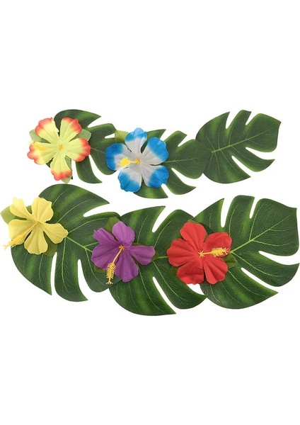 S 11.5X15 cm Yapay Tropikal Palmiye Yaprakları Kaplumbağa Yaprağı Ipek Bitki Yaz Orman Tema Luau Parti Doğum Günü Düğün Masa Dekorasyon (Yurt Dışından) fırsatları