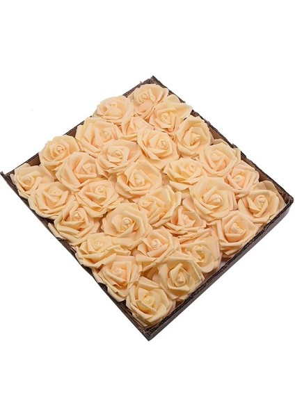 Koyu Şampanya 10 Adet 8 cm Yapay Çiçekler Güller 25/30/20/10 Adet Gerçek Sahte Güller Düğün Için Kök ile Dıy Buketleri Ev Yapay Çiçek Dekorasyon (Yurt Dışından)