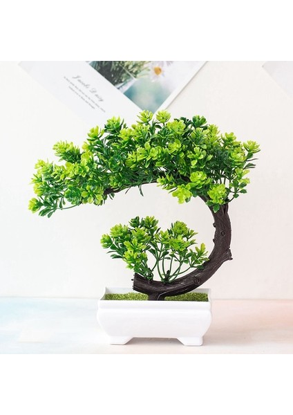 Yeşil A 1 Adet Yapay Bitkiler Bonsai Küçük Ağaç Sahte Bitki Çiçek Saksı Süsler Ev Otel Odası Masa Dekorasyon Bahçe Dekor Için (Yurt Dışından)