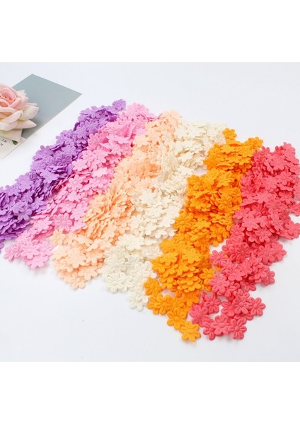 Açık Sarı 100 Adet Beş Yapraklı Düğün Çiçek Kabartma Dıy Dikiş El Sanatları Çocuk Saç Aksesuarları Takı Kumaş Çıkartmalar Festivali Dekor (Yurt Dışından) fırsatları