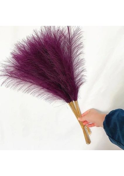 Mor 55CM 5pcs 5/10/20PCS 55CM Yapay Pampas Çim Sahte Görkemli Çim Vazo Dolgu Çiçek Ev, Oturma Odası, Mutfak, Parti, Boho Dekor Için (Yurt Dışından)