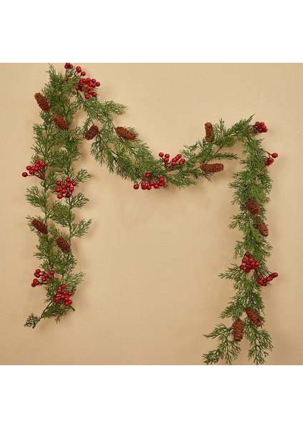 1 Adet Stil 05 Partı Sevınç 2 M Kırmızı Meyveler ile Noel Çam Vine Garland Rattan Ev Partisi Duvar Kapı Dekor Noel Ağacı Süsler Noel Çelenk (Yurt Dışından) fırsatları