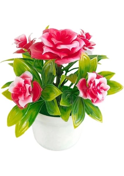 Kırmızı 4 Yapay Saksı Simülasyon Sahte Lotus Sarı Kırmızı Turuncu Pembe Mor Bitkiler Çiçek Ev Bahçe Masa Dekorasyon Odası Süsler (Yurt Dışından)