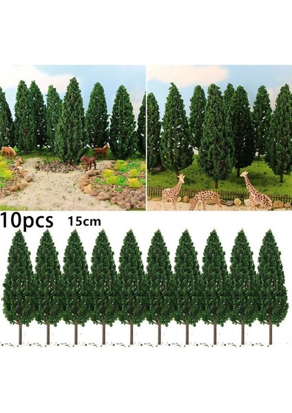 10 Adet 15 cm 10/20/30 Adet Karışık Model Yeşil Ağaçlar Plastik Model Manzara Tren Demiryolu Binası Bahçe Manzara Düzeni Minyatür Palmiye Ağacı (Yurt Dışından)