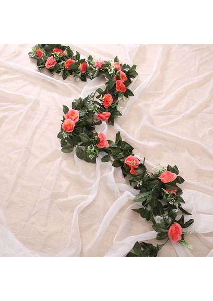 Kırmızı Ipek Yapay Gül Asma Asılı Çiçekler Duvar Dekorasyonu Için Rattan Sahte Bitkiler Çelenk Bırakır Romantik Düğün Ev Dekorasyon (Yurt Dışından) indirimleri