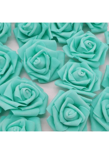 Teal 50 Adet 6 cm Düğün Güller Köpük Yapay Gül Çiçek Kafa Çelenk Dekoratif Çiçekler Dıy Scrapbooking Craft Ev Gereçleri 20/50 Adet (Yurt Dışından)