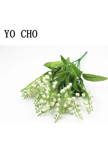 Sarı 7 Şube Beyaz Yapay Vadideki Zambak Çiçek Hediye Ipek Sahte Çiçek Zambak Buketi Ev Ofis Düğün Dekor Için Flore (Yurt Dışından) modelleri