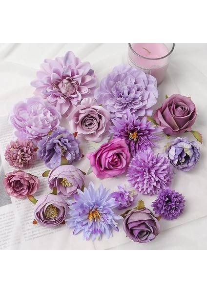 29 Toplu Yapay Çiçekler Kafa Düğün Ev Dekor Için Dıy Mor Çiçekler Dekorasyon Doğum Günü Partisi Noel Sonbahar Dekorasyon (Yurt Dışından)