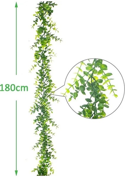 Yeşil 3 Adet 180 cm Yapay Okaliptüs Garland Rattan Çelenkler Için Dıy Düğün Süslemeleri Kemer Duvar Zemin Yeşil Asılı Asma Sahte Bitkiler (Yurt Dışından)