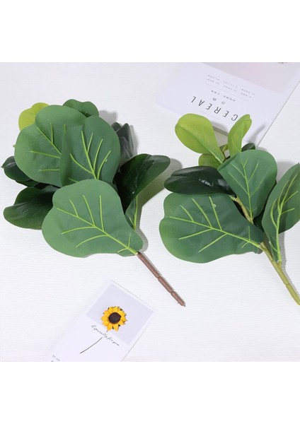 50 cm 35/50 cm Yapay Ficus Şube Gerçekçi Yeşillik Sahte Yapraklar Sahte Bitkiler Çiçek Aranjmanı Parti Malzemeleri Avlu Süsleme (Yurt Dışından) modelleri