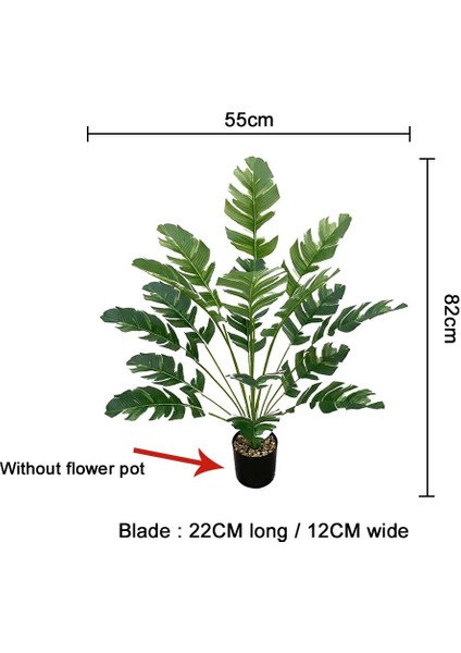 Stil 4 82 Cm/32 Yapay Yaprak Bitkiler Büyük Yapay Muz Ağacı Sahte Ağaç Yaprakları Bonsai Çiçek Bahçesi Ev Oturma Odası Dekorasyon (Yurt Dışından)