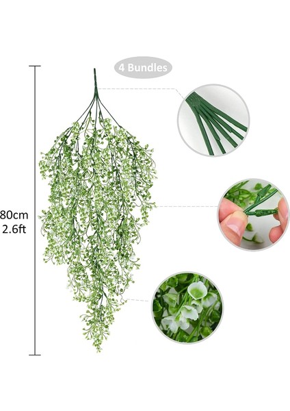 2 Adet Sarı 80 cm 80 cm Yapay Bitki Rattan Altın Çan Söğüt Çekim Düğün Ev Bar Duvar Asılı Dekorasyon Çiçek Plastik Çiçek (Yurt Dışından)