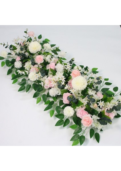 Beyaz Pembe 50 cm Özelleştirmek Yapay Çiçek Beyaz Gül Şakayık Çiçek Aranjmanı Düğün Masa Merkezinde Çiçek Topu Parti Kemer Dekor Zemin (Yurt Dışından)