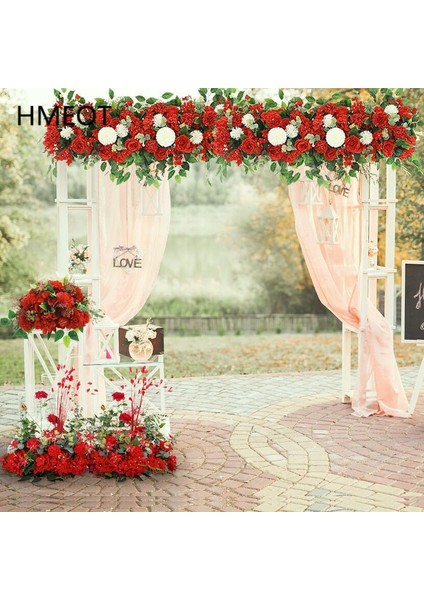 Beyaz Pembe 50 cm Özelleştirmek Yapay Çiçek Beyaz Gül Şakayık Çiçek Aranjmanı Düğün Masa Merkezinde Çiçek Topu Parti Kemer Dekor Zemin (Yurt Dışından)