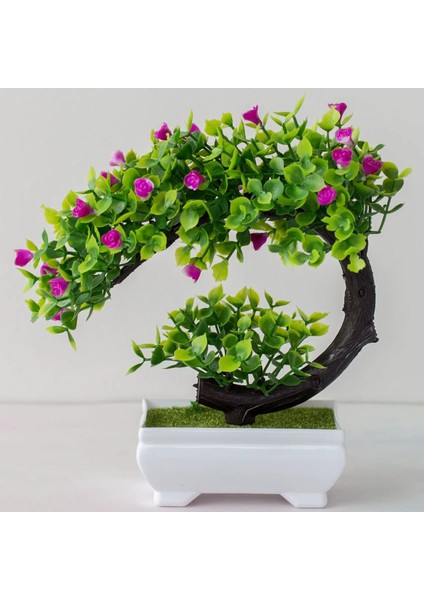 Dikdörtgen Havza Yapay Plastik Bonsai Sahte Bitkiler Çiçek Düğün Ev Dekor Bahçe Otel Saksı Yapay Sahte Plastik Bonsai Bitki Ağacı (Yurt Dışından) fırsatları