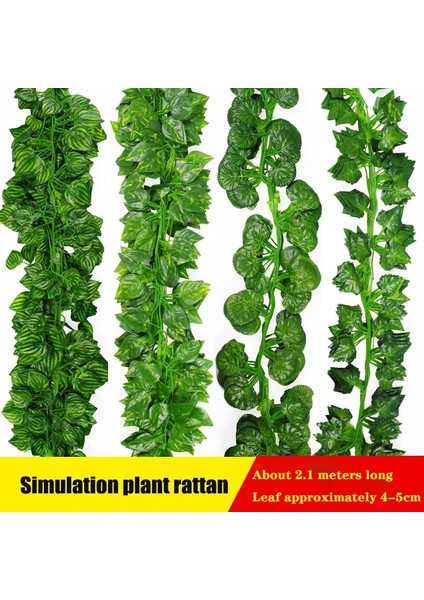 1 Adet Sarmaşık Yaprağı 1 Adet 2 M Yeşil Bitki Sarmaşık Yapay Bitkiler Sahte Yapraklar Çelenk Bitki Asma Yeşillik Ev Dekor Plastik Rattan Dize Duvar Dekor (Yurt Dışından)