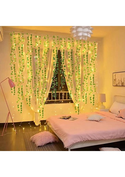 B03 2 Adet 82 Inç Yapay Sarmaşık Yaprağı Bitkiler Asma LED Dize Işık ile Sahte Yeşil Yaprak Çelenk Ev Duvar Dekoru Için Düğün Kemer Çiçek (Yurt Dışından) fırsatları