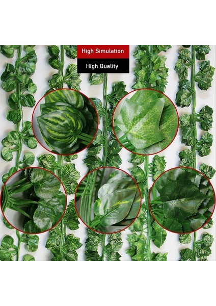 Begonia 2.2 M Plantas Artificiales Ev Dekor Yapay Sarmaşık Yaprağı Çelenk Bitkiler Asma Sahte Yeşillik Çiçekler Sarmaşık Yeşil Radiz Çelenk (Yurt Dışından)