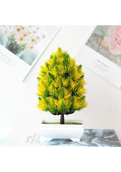 Shengdanshu Sarı Yapay Bitkiler Dıy Basit Bonsai Küçük Ağaç Sahte Bitkiler Sahte Çiçekler Saksı Süsler Banyo Ev Dekor Otel Bahçe Dekor (Yurt Dışından) fırsatları