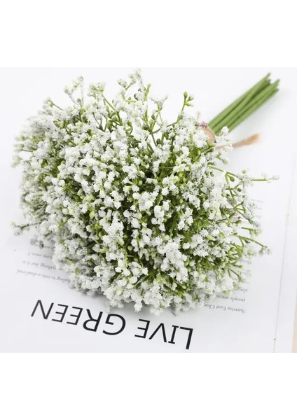 32CM-BEYAZ 3 Adet 52CM 90 Kafa 3 Şube Beyaz Gypsophila Yapay Çiçekler Düğün Dıy Buket Dekorasyon Aranjmanı Sahte Çiçek Ev Dekor (Yurt Dışından)