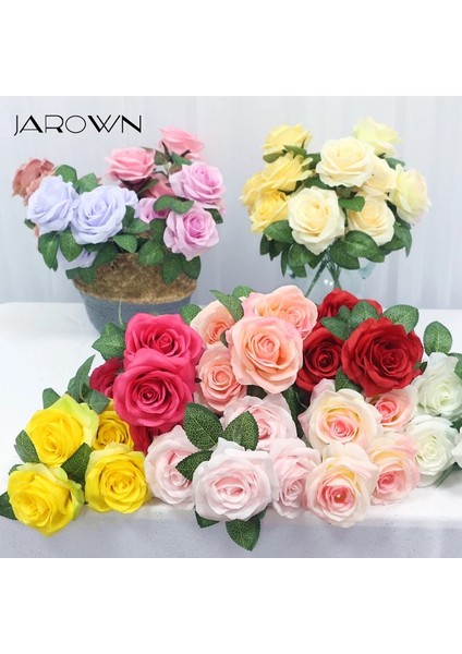 Pembe Çekirdek 34 cm Gül Ipek Yapay Çiçekler Küçük Buket 5 Kafa Sahte Çiçek Sevgililer Günü Düğün Dekorasyon Kapalı Flores Dıy Malzemeleri (Yurt Dışından) fiyatları