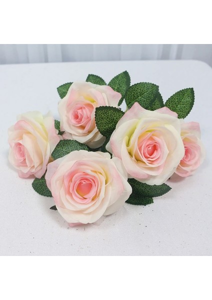 Pembe Çekirdek 34 cm Gül Ipek Yapay Çiçekler Küçük Buket 5 Kafa Sahte Çiçek Sevgililer Günü Düğün Dekorasyon Kapalı Flores Dıy Malzemeleri (Yurt Dışından) fırsatları