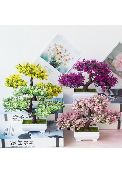 Gül Kırmızı Yapay Bitkiler Bonsai Küçük Ağaç Saksı Sahte Bitki Çiçekler Ev Odası Masa Dekorasyon Otel Bahçe Dekor Için Saksı Süsler (Yurt Dışından)
